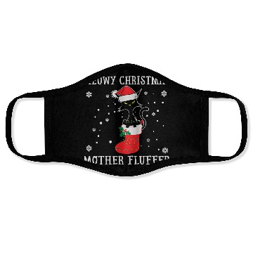 Discover Meowy Christmas Mother Fluffer Funny Cat Lover Face Masks