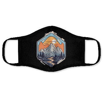 Discover hiking mountain Face Masks