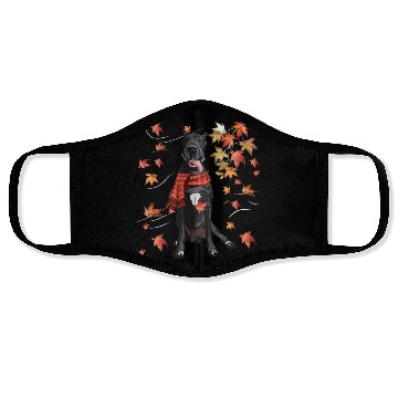Discover Maple Dog Leaf Fall Hello Autumn Funny Great Dane Face Masks