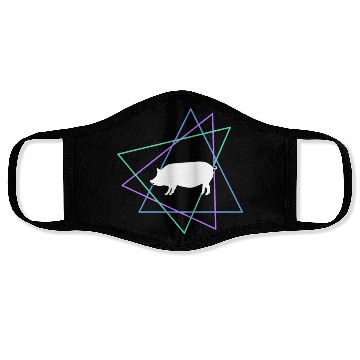 Discover Geometric Pig Art Face Masks