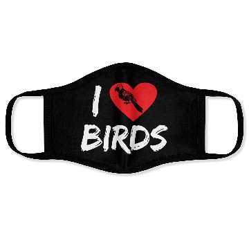 Discover Bird Lover Heart Cute Birdwatcher Parrot Heron Face Masks
