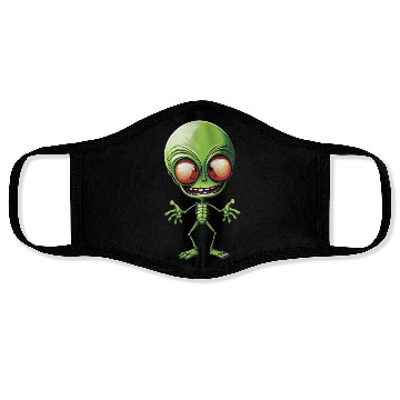 Discover Green Alien: Giant Head from Outer Space Face Masks