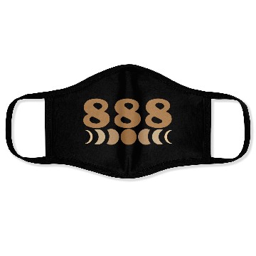 Discover Moon Cycle Brown Angel Numbers 888 Face Masks