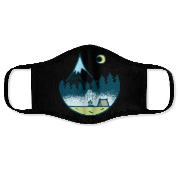 Discover Keep It Simple (Camping At Night) Face Masks