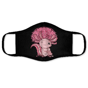 Discover Cherry Blossom Tree Amphibian Gift Sakura Axolotl Face Masks