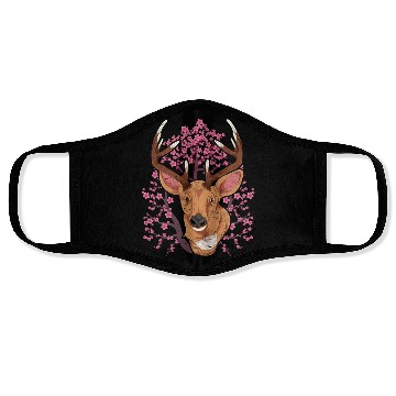 Discover Cherry blossom forest animal gift Sakura deer Face Masks