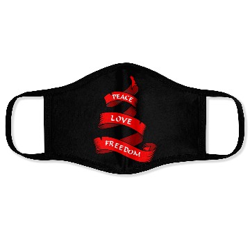 Discover Peace love freedom red Face Masks