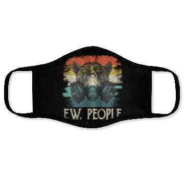Discover Ew People Bear Funny Introvert Vintage Retro Face Masks