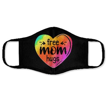 Discover LGBTQIA LGBT Free Mom Hugs Rainbow Heart Gay Pride Face Masks