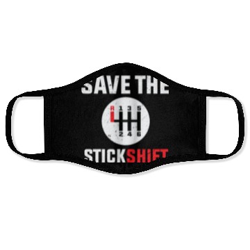 Discover save the stick Stick Shift Car Lover Manual Driver Face Masks