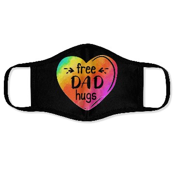 Discover LGBTQIA LGBT Free Dad Hugs Rainbow Heart Gay Pride Face Masks
