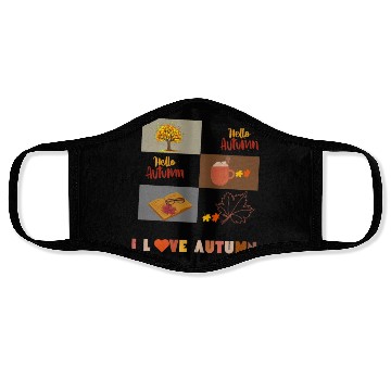 Discover I love Autumn hello autumn Face Masks