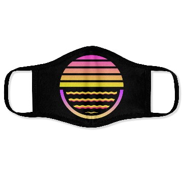 Discover Retro sunset style 80s Face Masks