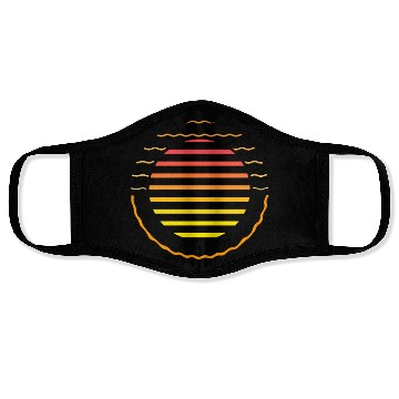Discover Retro sunset style 80s Face Masks