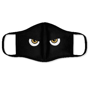 Discover Black Cat Yellow Eyes | Halloween Cat Lovers Gift Face Masks