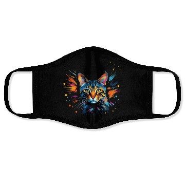 Discover Artful Color Explosion Bengal Cat Face Masks
