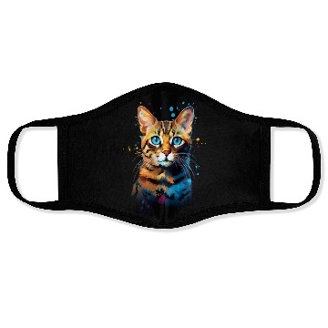 Discover Colorful Color Explosion Bengal Cat Face Masks