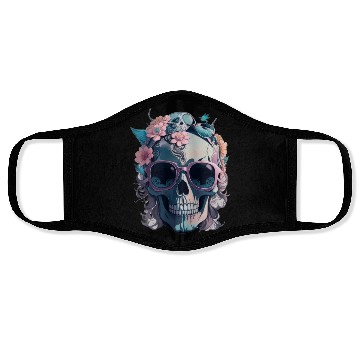 Discover Skull And Flowers Face Masks