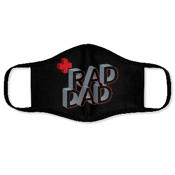 Discover Isometric Typography Rad Dad Face Masks
