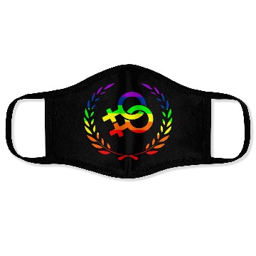 Discover Rainbow lesbians pride logo laurel wreath Face Masks