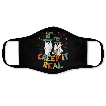 Discover Retro Vintage Ghost Witch Lazy Creepy Halloween Face Masks