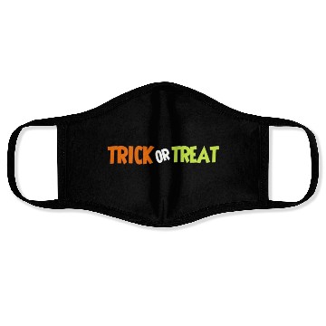 Discover Trick or treat typography Face Masks