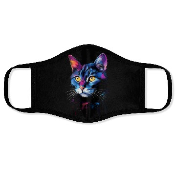 Discover Colorful Cute Shorthair Domestic Cat Face Masks