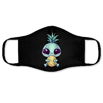 Discover Alien with Pineapple Punk Hairstyle Face Masks