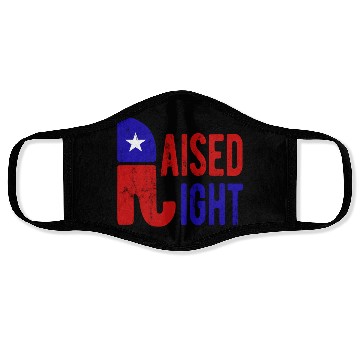 Discover Raised Right Proud Republican Elephant Logo Usa Face Masks