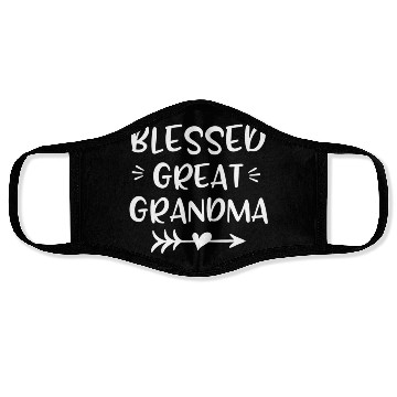 Discover Blessed Great Grandma Heart Arrow Graphics Face Masks