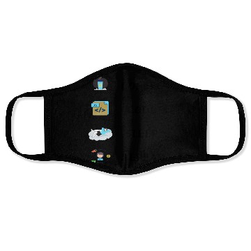 Discover COFFEE CODE SLEEP REPEAT Face Masks