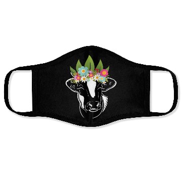 Discover Flowers Cow Cows Farmer Face Masks