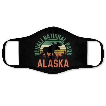 Discover Denali National Park Alaska Moose Hiking Nature Face Masks