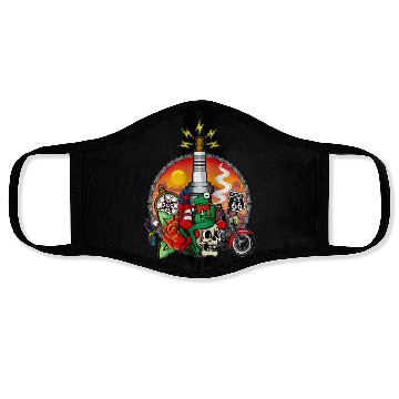 Discover Pinup and frog by day Face Masks