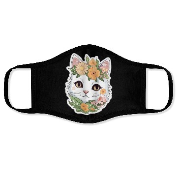 Discover Cat and Flowers Face Masks