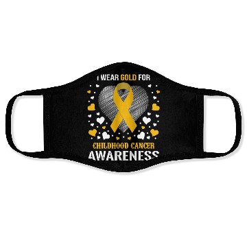 Discover I Wear Childhood Cancer Awareness Supporter Ribbon Face Masks