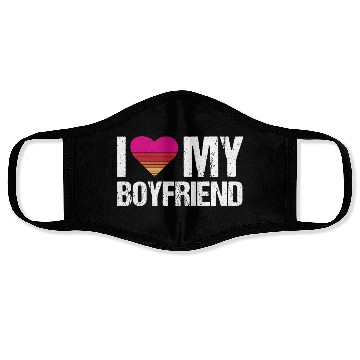 Discover I Love My Boyfriend Heart My Boyfriend Vintage Bf Face Masks