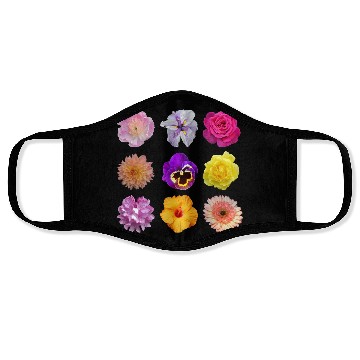 Discover Colorful spring flowers pattern Face Masks