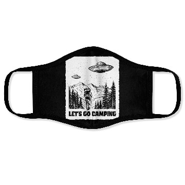 Discover Let's Go Camping - White Ink Face Masks