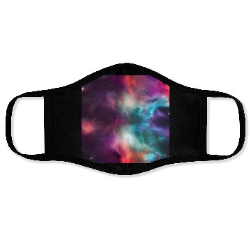 Discover Galaxy nebula abstract design Face Masks