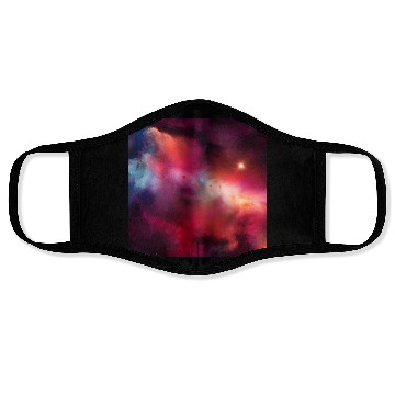 Discover Galaxy nebula abstract design Face Masks