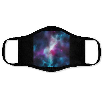 Discover Galaxy nebula abstract design Face Masks