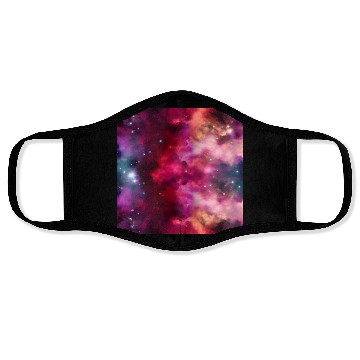 Discover Galaxy nebula abstract design Face Masks