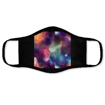 Discover Galaxy nebula abstract design Face Masks
