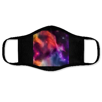Discover Galaxy nebula abstract design Face Masks