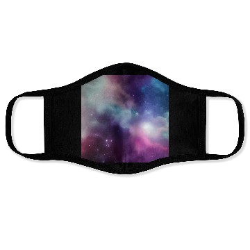Discover Galaxy nebula abstract design Face Masks
