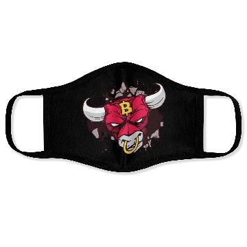 Discover Angry bull crypto sign Face Masks