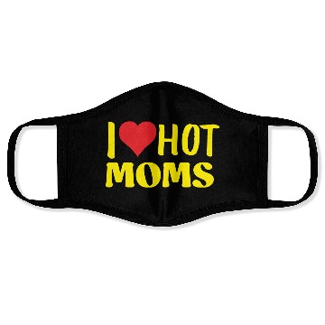 Discover I Love Hot Moms Yellow Face Masks