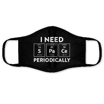 Discover Funny Science Periodic Table Of Elements Space Gag Face Masks