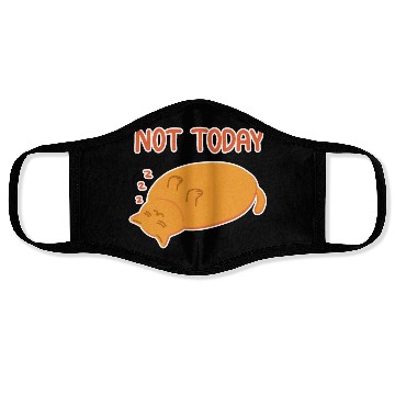Discover Not today Lazy orange cat Face Masks